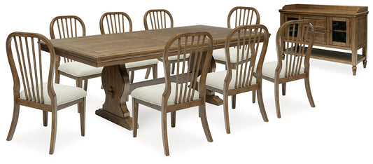 Sturlayne Dining Table and 8 Chairs with Storage