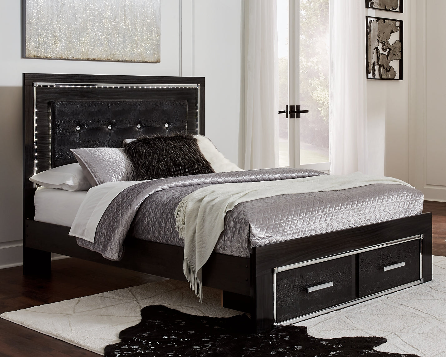 Kaydell Queen Panel Bed with Storage with Dresser